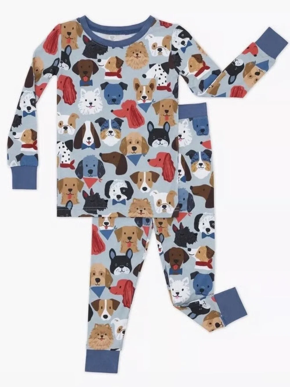 Little Sleepies Gray Puppy Parade 2-piece Long Sleeve PJ Set 2T